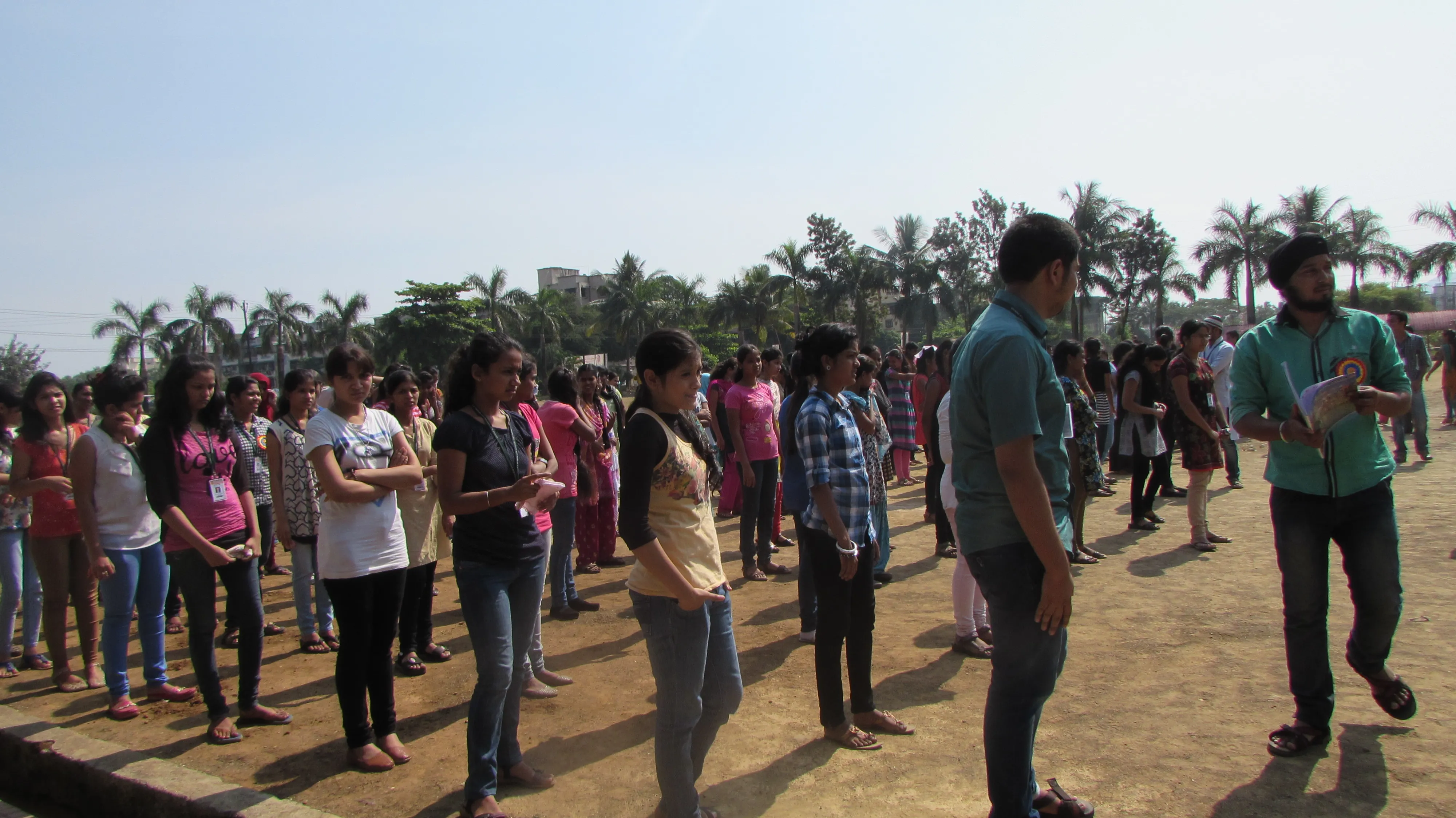 Students and Teachers are Taking ground Training of Disater Management